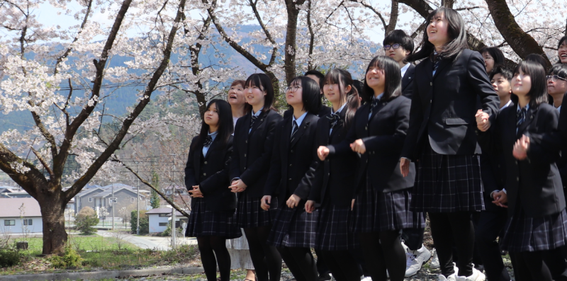 桜の下で2